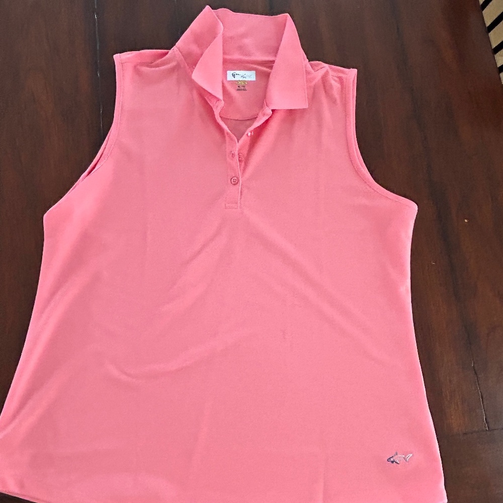 Ladies Greg Norman Sleeveless Collared Golf Polo, Size XL/TG
